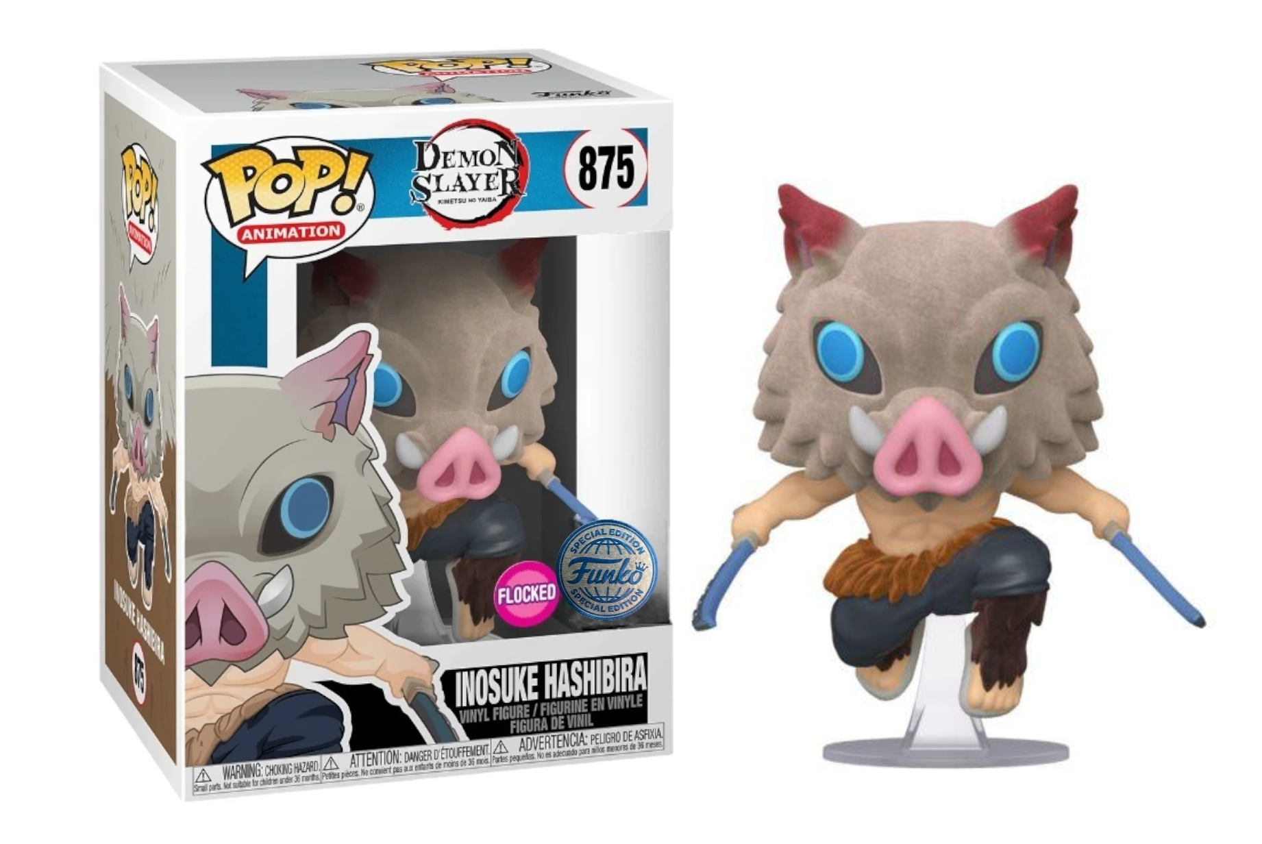 Funko Pop Demon Slayer - Inosuke Hashibara N°875 - Flocked SE