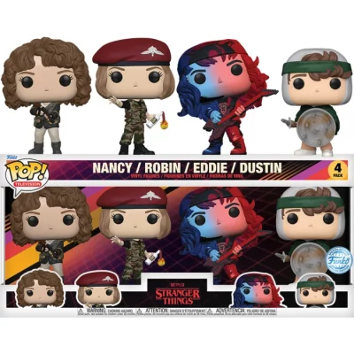 Funko Pop Stranger Things - Nancy / Robin / Eddie / Dustin - 4 Pack