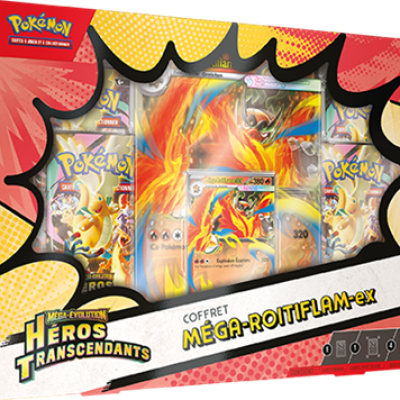 TCG Pokemon - Coffret Mega-Evolution Mega-Roitiflam Ex / Mega-Meganium Ex / Mega-Aligatueur Ex - Heros Transcendants