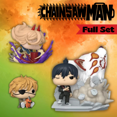 Funko Pop Chainsaw Man - Full Set Commune, Deluxe et Moment